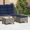 Bancos jardim com almofadas 2 unid 55x55x36 cm vime PE cinzento