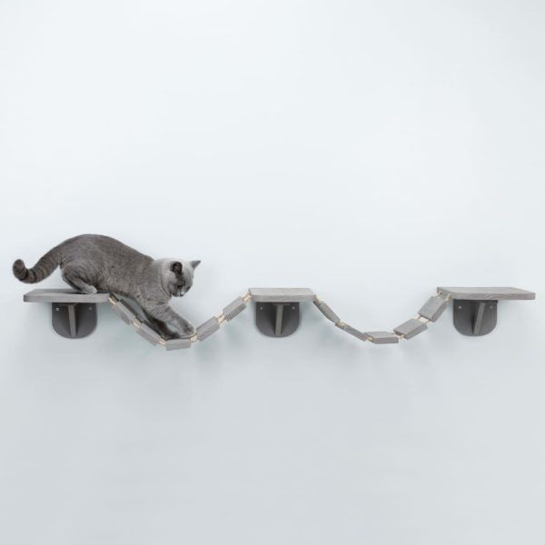 TRIXIE Escada escalada gatos de parede 150x30 cm cinzento-acastanhado - Image 6