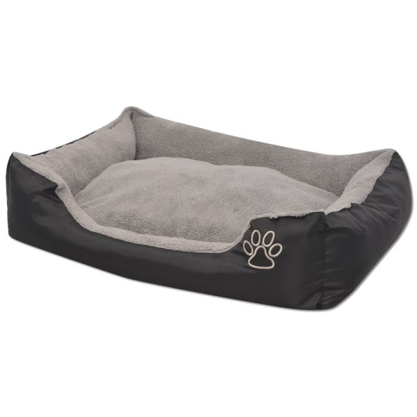 Cama para cães com almofada acolchoada tamanho L preto - Image 2