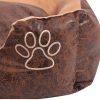 Cama p/ cães c/ almofada couro artificial PU tamanho M castanho - Image 4
