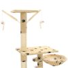 Árvore para gatos c/ postes arranhadores sisal 230-250 cm bege - Image 5