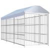 Canil de exterior com telhado 450x150x200 cm