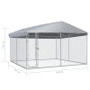 Canil de exterior com telhado 382x382x225 cm - Image 5