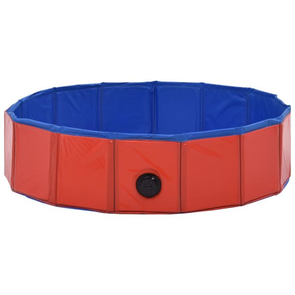 Piscina para cães dobrável 80x20 cm PVC vermelho - Image 4