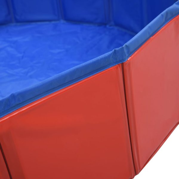 Piscina para cães dobrável 80x20 cm PVC vermelho - Image 6