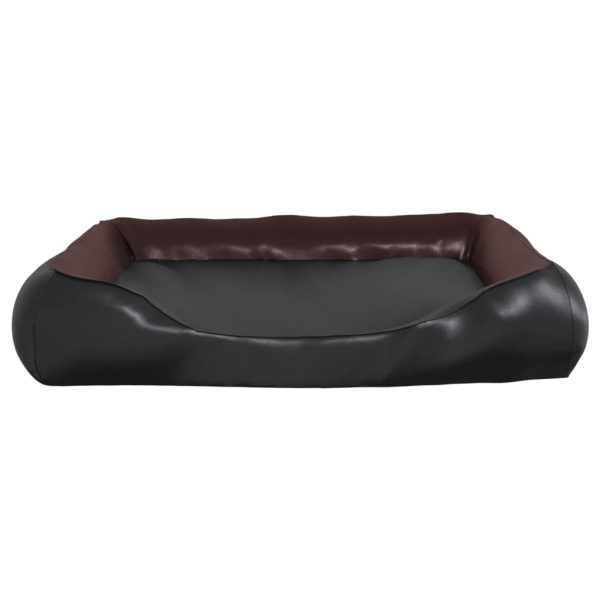 Cama para cães 80x68x23 cm couro artificial preto e castanho - Image 4