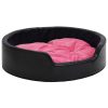 Ninho p/ cães 99x89x21 cm pelúcia/couro artificial preto e rosa - Image 2