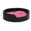 Ninho p/ cães 99x89x21 cm pelúcia/couro artificial preto e rosa - Image 8