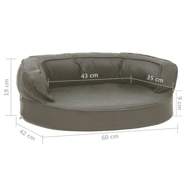 Cama para cães ergonómica 60x42cm aspeto linho cinzento-escuro - Image 7