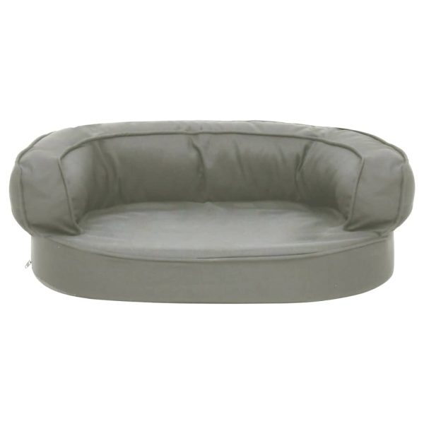 Cama para cães ergonómica 60x42 cm aspeto linho cinzento - Image 3