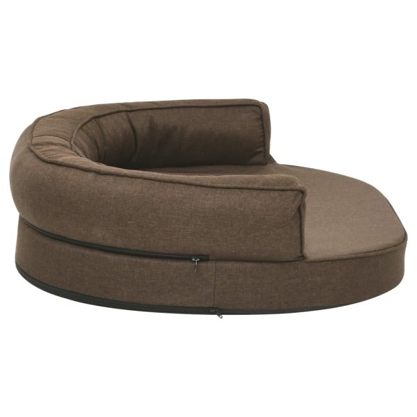 Cama para cães ergonómica 75x53 cm aspeto linho castanho - Image 4