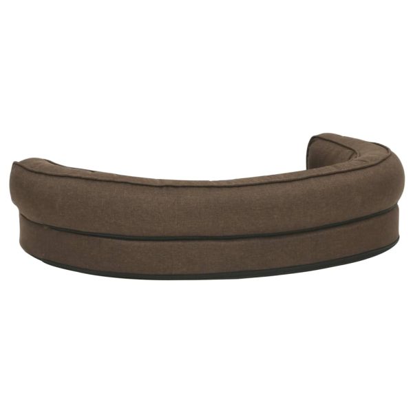 Cama para cães ergonómica 75x53 cm aspeto linho castanho - Image 5