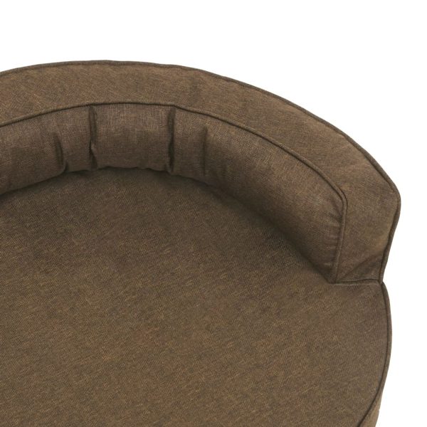 Cama para cães ergonómica 75x53 cm aspeto linho castanho - Image 6