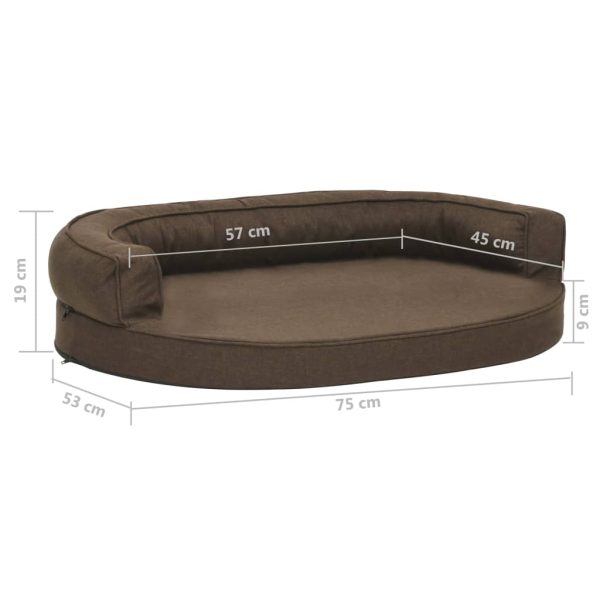 Cama para cães ergonómica 75x53 cm aspeto linho castanho - Image 7