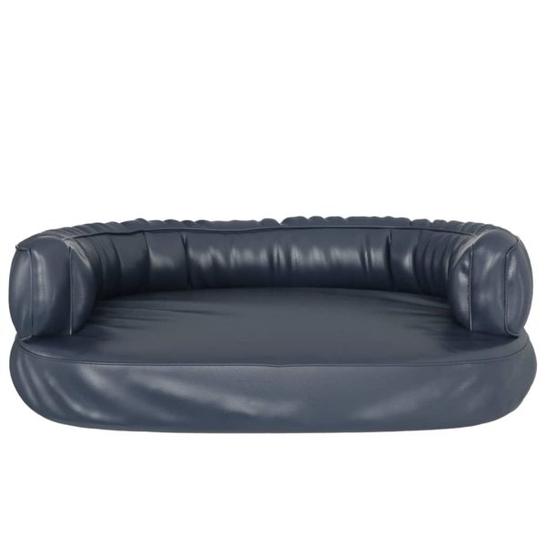 Cama p/ cães espuma ergonómico 60x42 cm couro artificial azul - Image 4