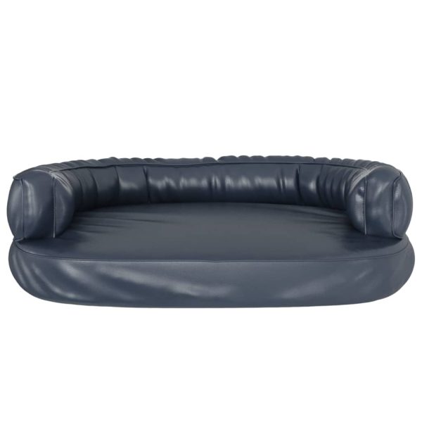 Cama p/ cães em espuma ergonómico 88x65cm couro artificial azul - Image 4