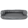 Cama p/ cães espuma ergonómico 75x53 cm couro artificial cinza - Image 4