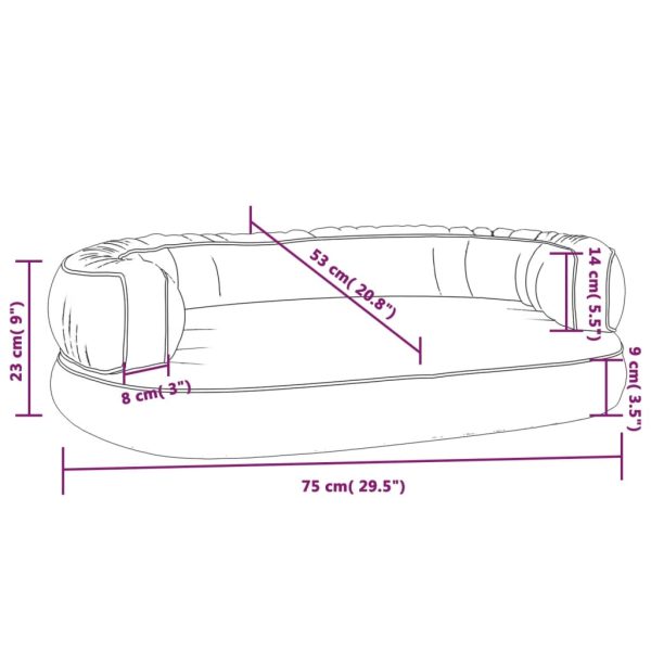 Cama p/ cães espuma ergonómico 75x53 cm couro artificial cinza - Image 7