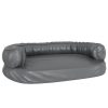 Cama p/ cães espuma ergonómico 88x65 cm couro artificial cinza - Image 2