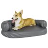Cama p/ cães espuma ergonómico 88x65 cm couro artificial cinza - Image 3