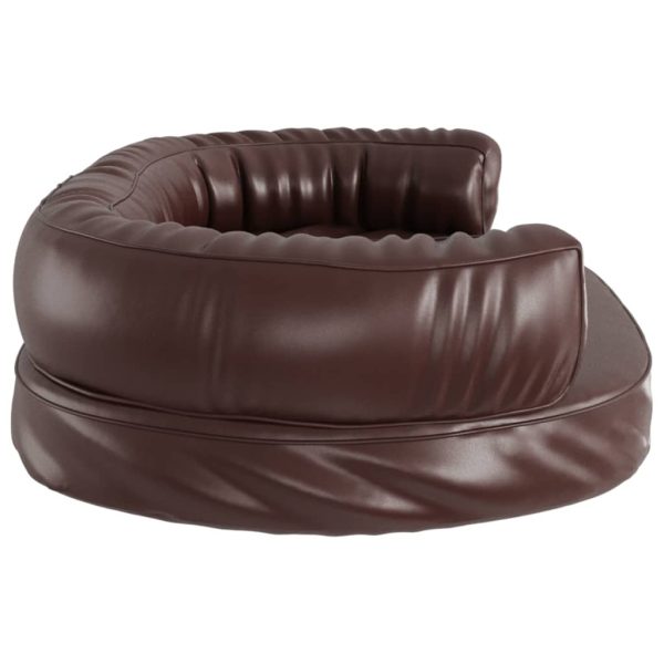 Cama p/ cães espuma ergonómico 75x53 cm couro artific. castanho - Image 5