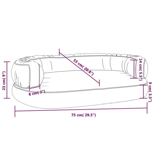 Cama p/ cães espuma ergonómico 75x53 cm couro artific. castanho - Image 7