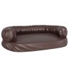 Cama p/ cães espuma ergonómico 88x65 cm couro artific. castanho - Image 2