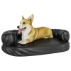 Cama p/ cães espuma ergonómico 88x65 cm couro artificial preto - Image 3
