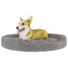 Cama para cães 90x70x23 cm pelúcia cinzento - Image 3