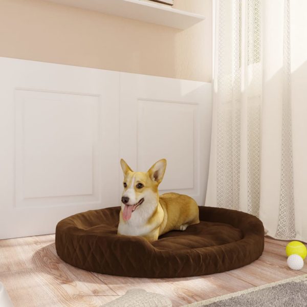 Cama para cães 90x70x23 cm pelúcia castanho