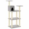 Árvore p/ gatos c/ postes arranhadores sisal 119 cm cinza-claro - Image 2