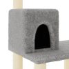 Árvore p/ gatos c/ postes arranhadores sisal 119 cm cinza-claro - Image 6