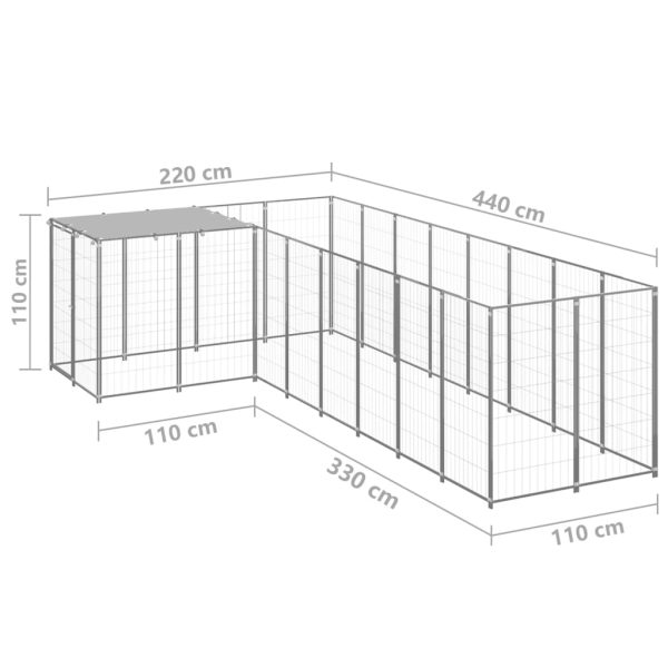 Canil 6,05 m² aço prateado - Image 6