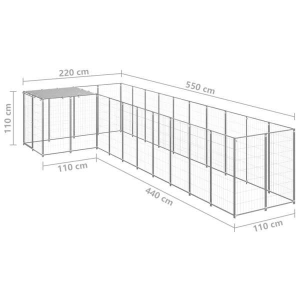 Canil 7,26 m² aço prateado - Image 6