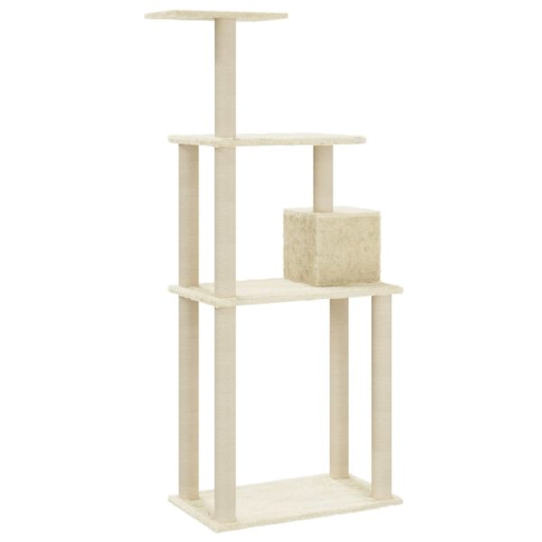 Árvore para gatos c/ postes arranhadores sisal 147 cm cor creme - Image 6