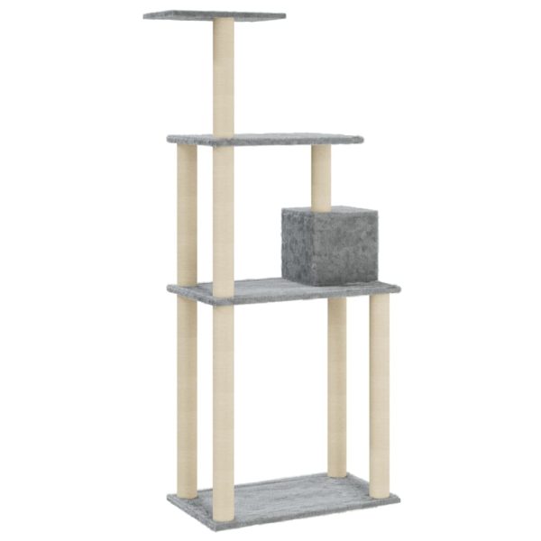 Árvore p/ gatos c/ postes arranhadores sisal 147cm cinza-claro - Image 6