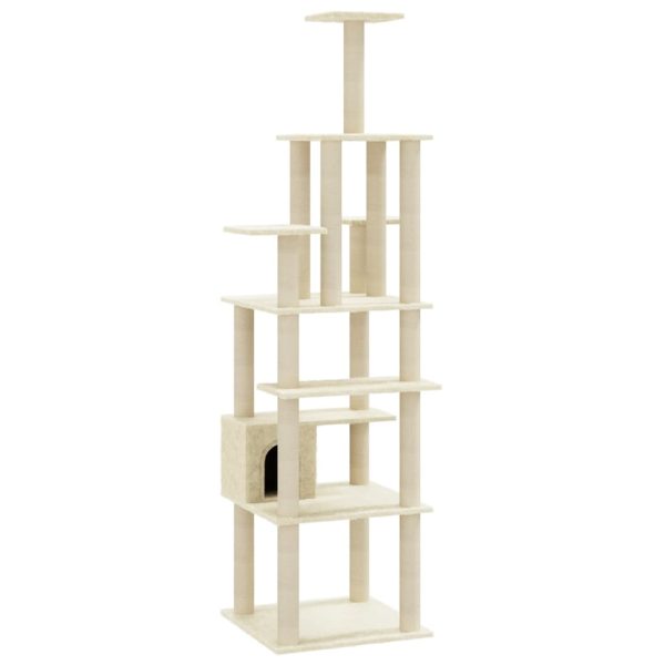 Árvore para gatos c/ postes arranhadores sisal 183 cm cor creme - Image 2