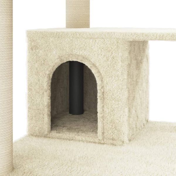 Árvore para gatos c/ postes arranhadores sisal 183 cm cor creme - Image 7