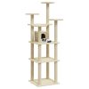 Árvore para gatos c/ postes arranhadores sisal 171 cm cor creme - Image 3