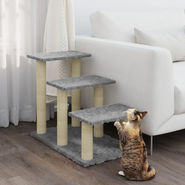 Árvore gatos c/ postes arranhadores sisal 50,5 cm cinza-claro - Image 3