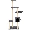 Árvore p/ gatos c/ postes arranhadores sisal 142cm cinza-escuro - Image 3