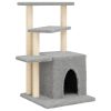 Árvore p/ gatos c/ postes arranhadores sisal 83,5cm cinza-claro - Image 2