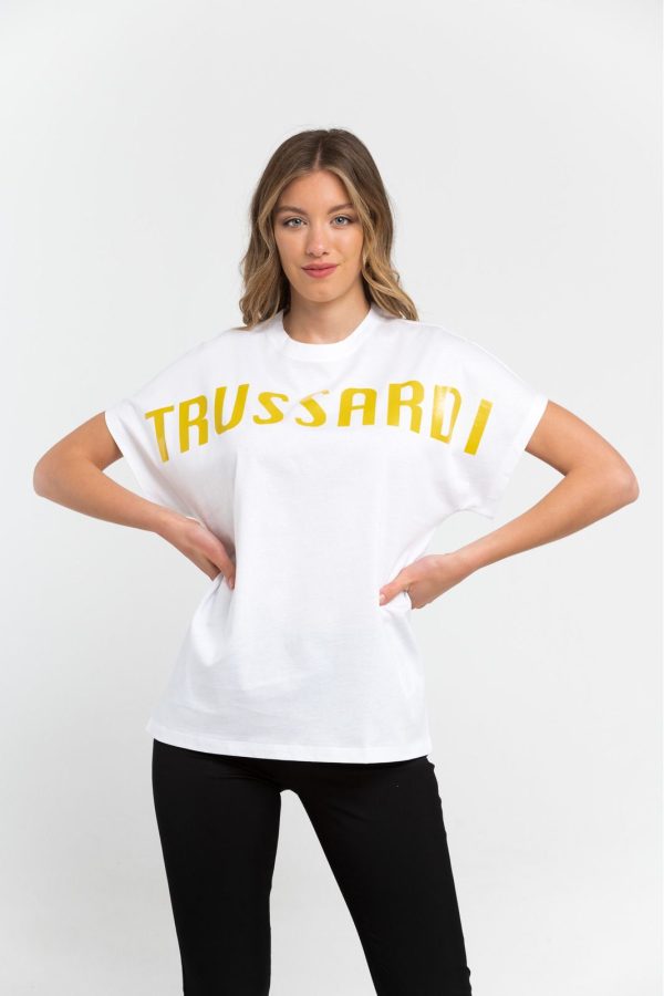 Trussardi Camiseta 36T000501T002190_W616WhitePrintYellow