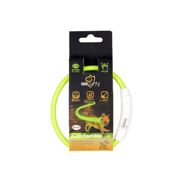 DUVO SEECURITY COLLAR LED NYLON REDONDO VERDE (35 CM)