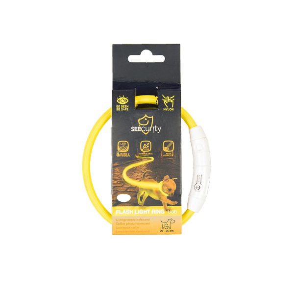 DUVO SEECURITY COLLAR LED NYLON REDONDO AMARILLO (35 CM)