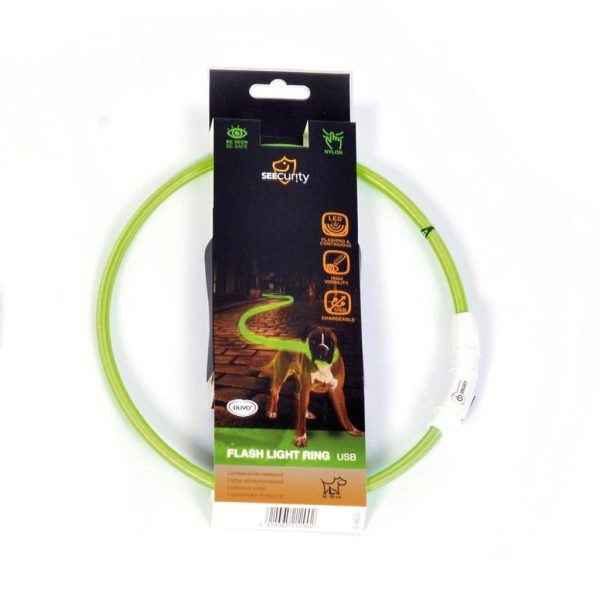 DUVO SEECURITY COLLAR LED NYLON REDONDO VERDE (65 CM)