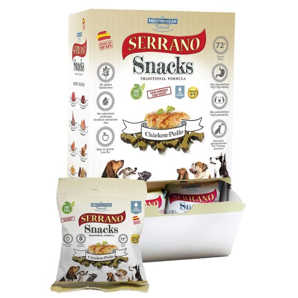 MDT SERRANO SNACK PERROS POLLO 100 GR (25 UNI)