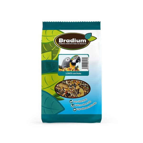 BRADIUM MIXTURA LOROS Y GUACAMAYOS CON FRUTA (BOLSA 700 GR APROX)