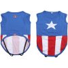 CAMISETA PARA PERRO SINGLE JERSEY AVENGERS CAPITAN AMERICA BLUE
