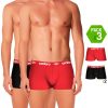 SET DE 3 BOXERS UMBRO 100% ALGODÓN COLOR NEGRO Y ROJO